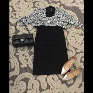 Black and white cocktail dress